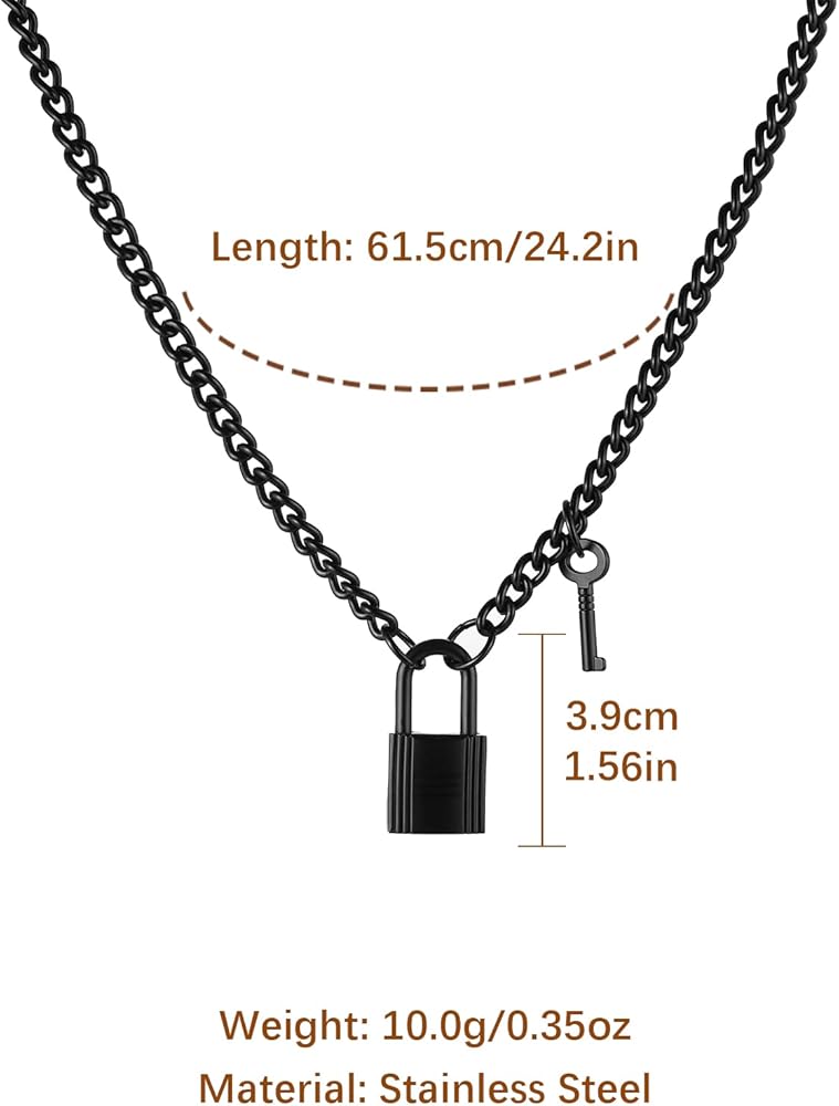 Amazon.com: HZMAN Lover Heart Padlock Necklace Padlock Collar